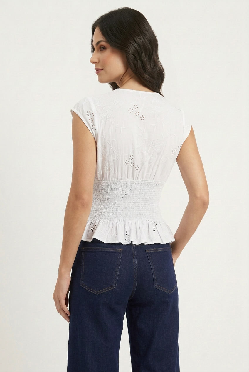 Blusa Broderie Panal de Abeja Nirvana