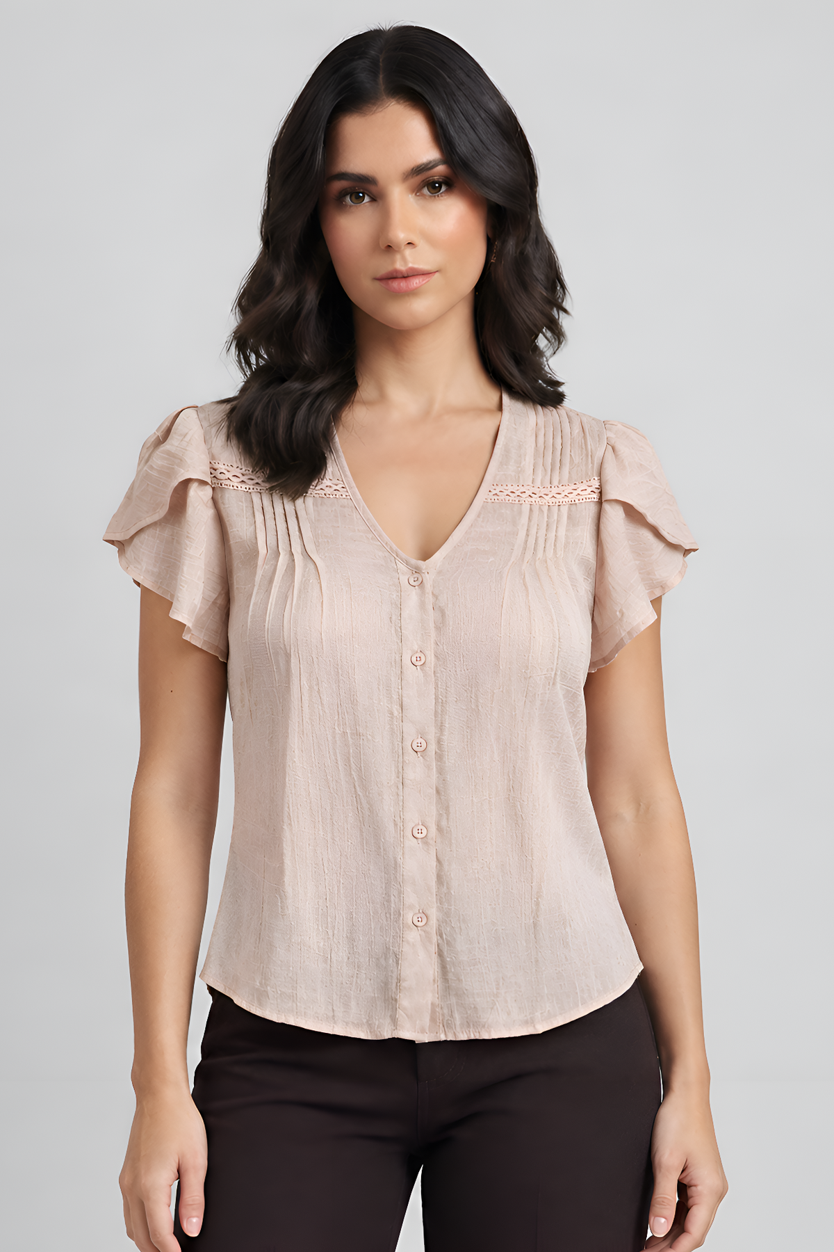 Blusa Manga corta en Lino Milagros