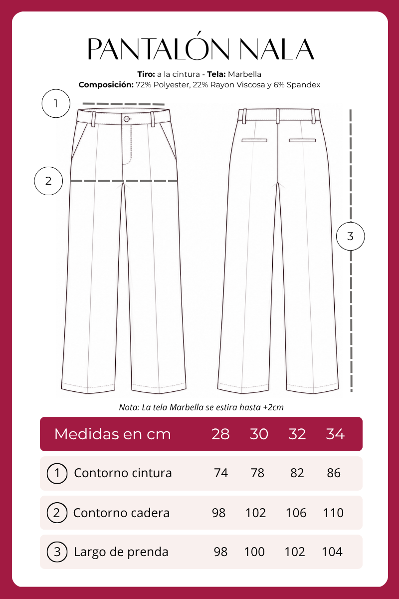 Pantalón Sastrero Nala II Tiro Alto Recto