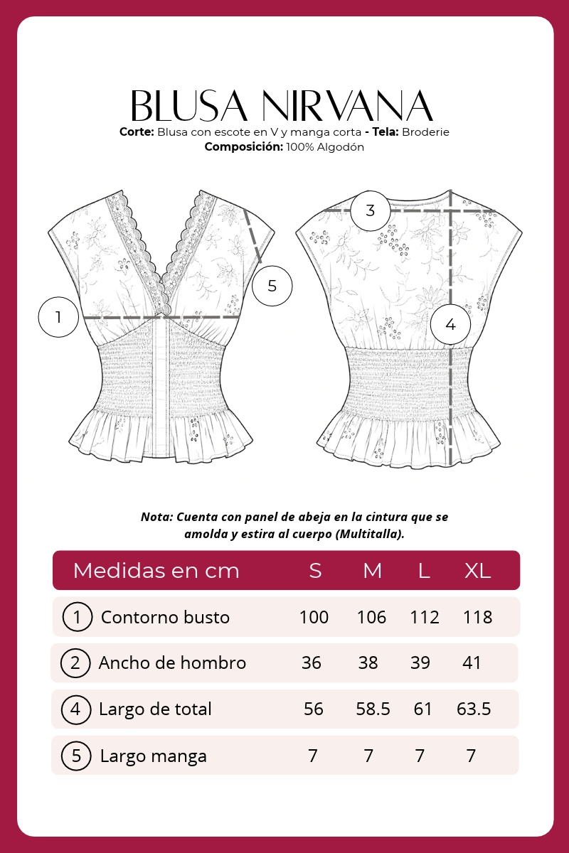 Blusa Broderie Panal de Abeja Nirvana
