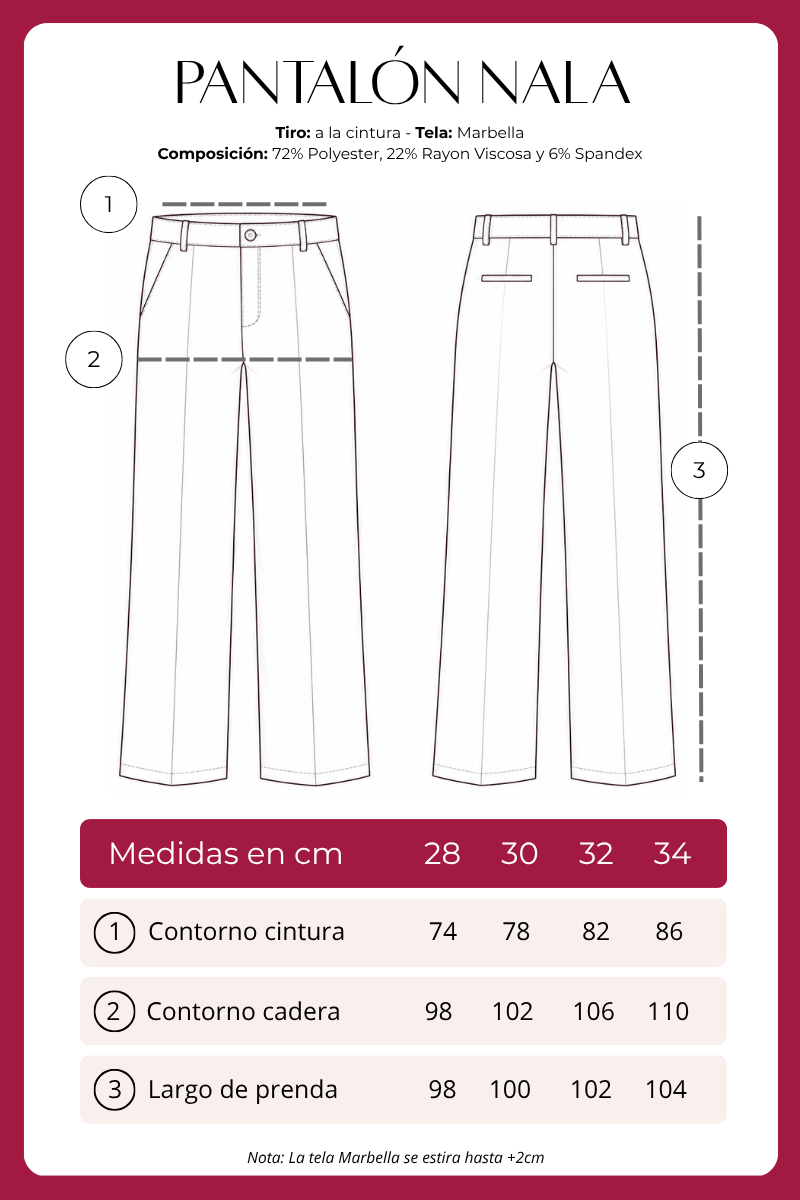 Pantalón Sastrero Nala II Tiro Alto Recto