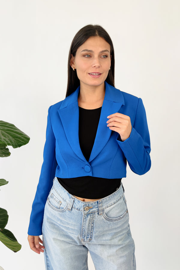 Blazer Crop Greysi - Azulino