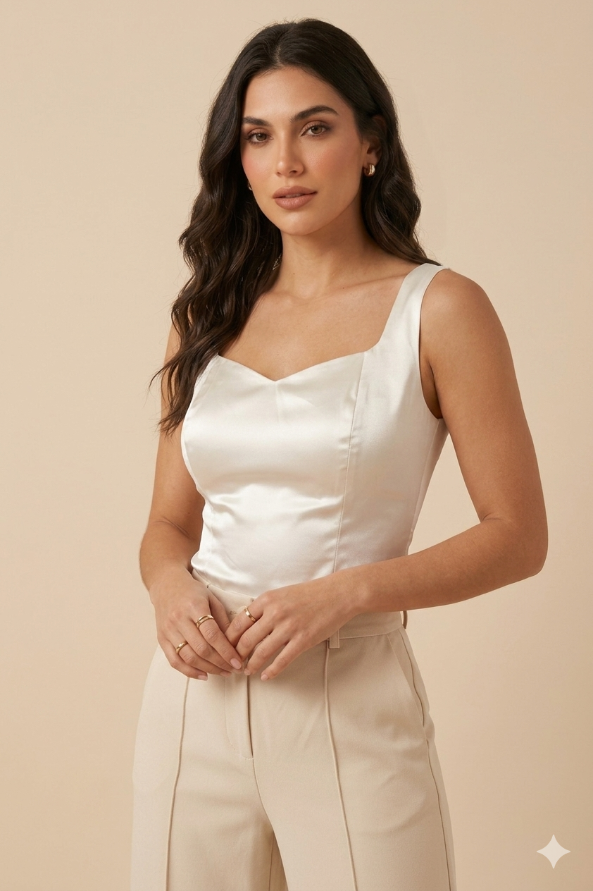 Top Iris Satín